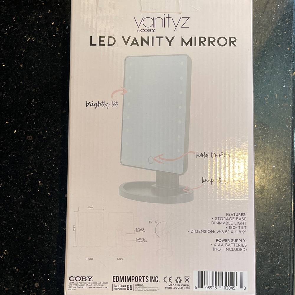 Coby LED Vanity Mirror - Black